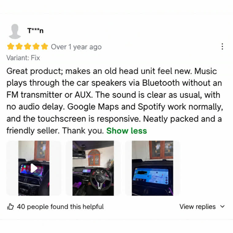 Customer review: great product, makes an old head unit feel new