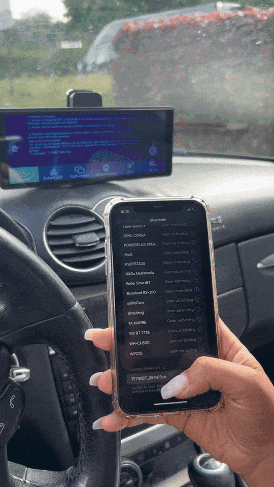 Pair your cellphone's Bluetooth with the screen's Bluetooth