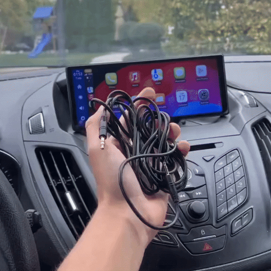 Connect with your car speakers - via the included aux cable, or built-in FM transmitter